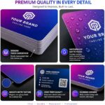 Custom Personalized Business Cards | Waterproof Matte Business Cards with Logo, Text & QR Code | Double-Sided Printing | Premium 300GSM Cardstock | 1000 Pack - Image 2